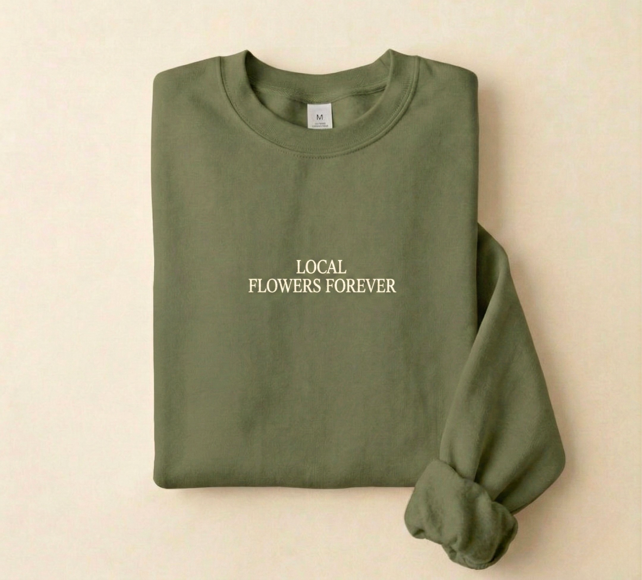 Local Flowers Forever Cozy Sweatshirt: Olive
