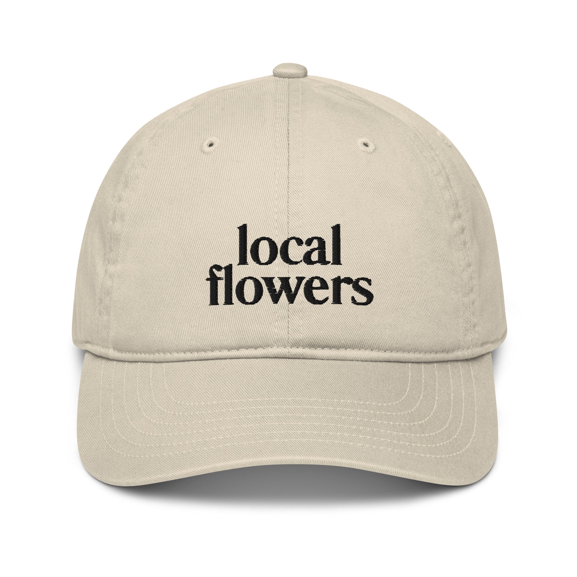 Organic cotton local flowers dad hat from Rising Iris Farm