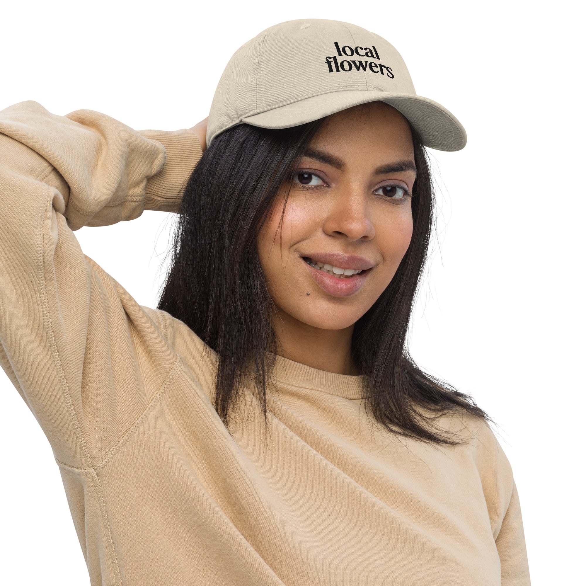 Organic cotton local flowers dad hat from Rising Iris Farm