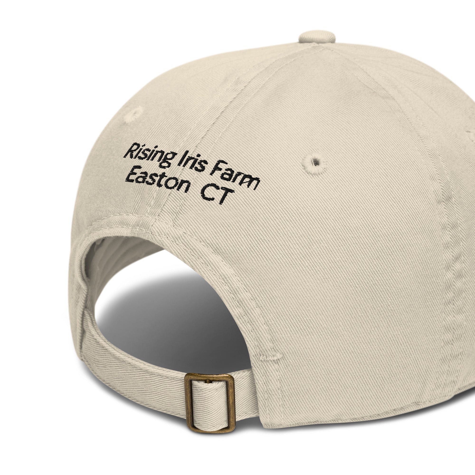 Organic cotton local flowers dad hat from Rising Iris Farm
