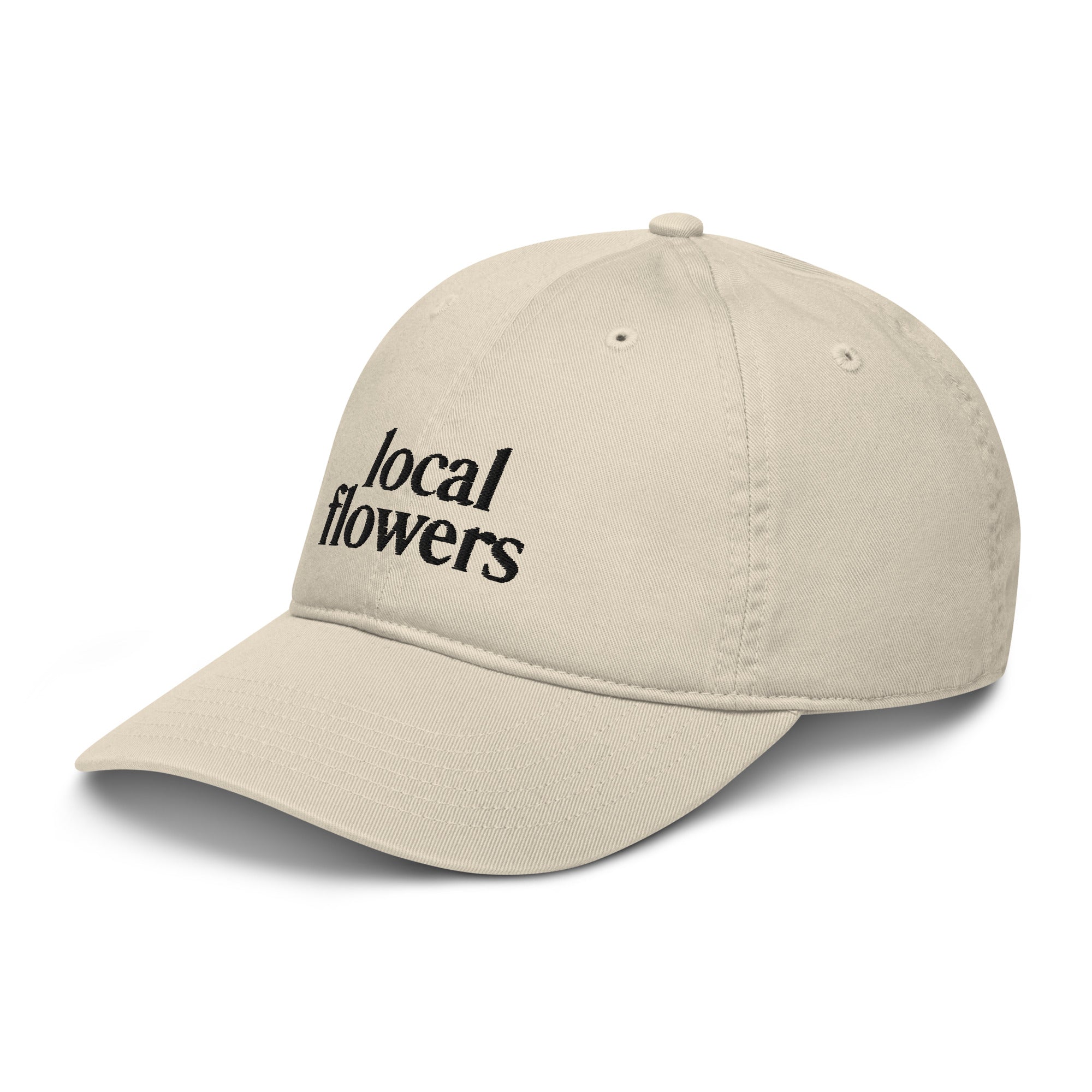 Organic cotton local flowers dad hat from Rising Iris Farm
