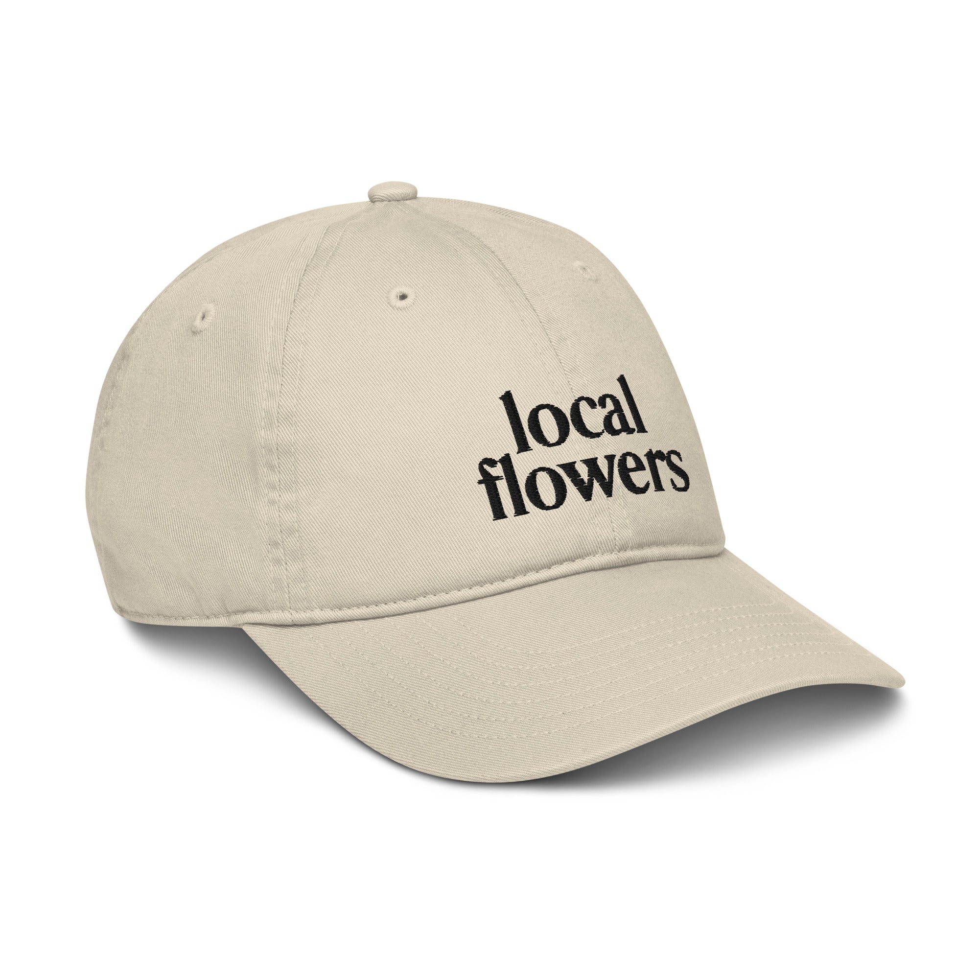 Organic cotton local flowers dad hat from Rising Iris Farm