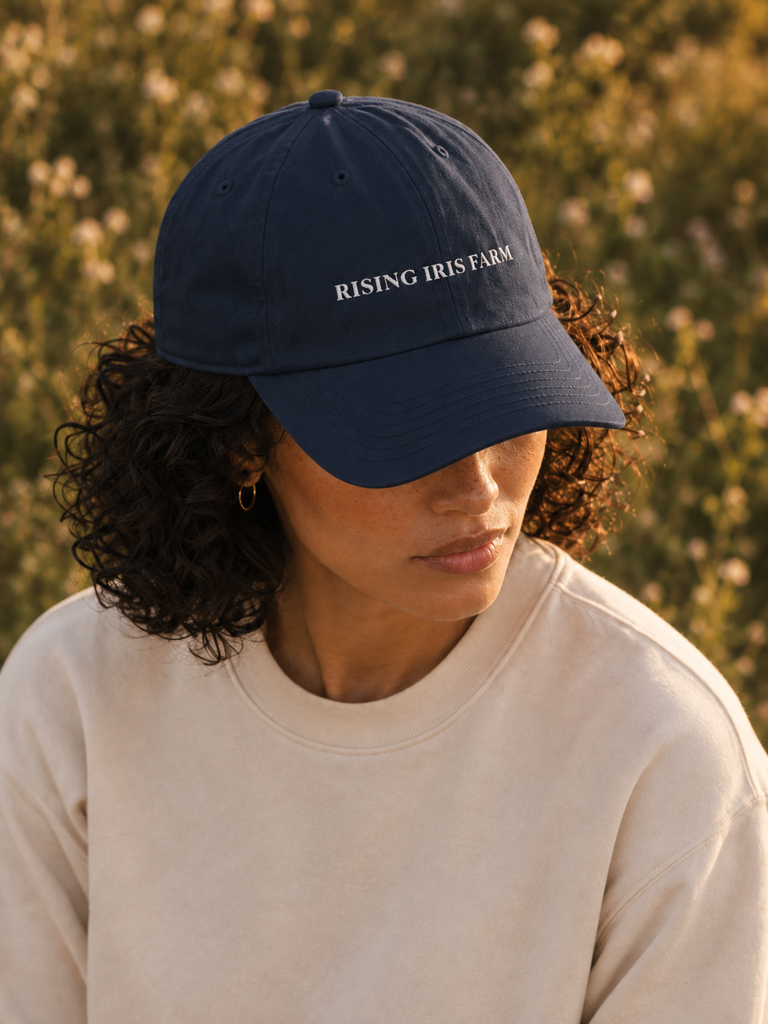 Organic Rising Iris Farm Dad Hat - Navy