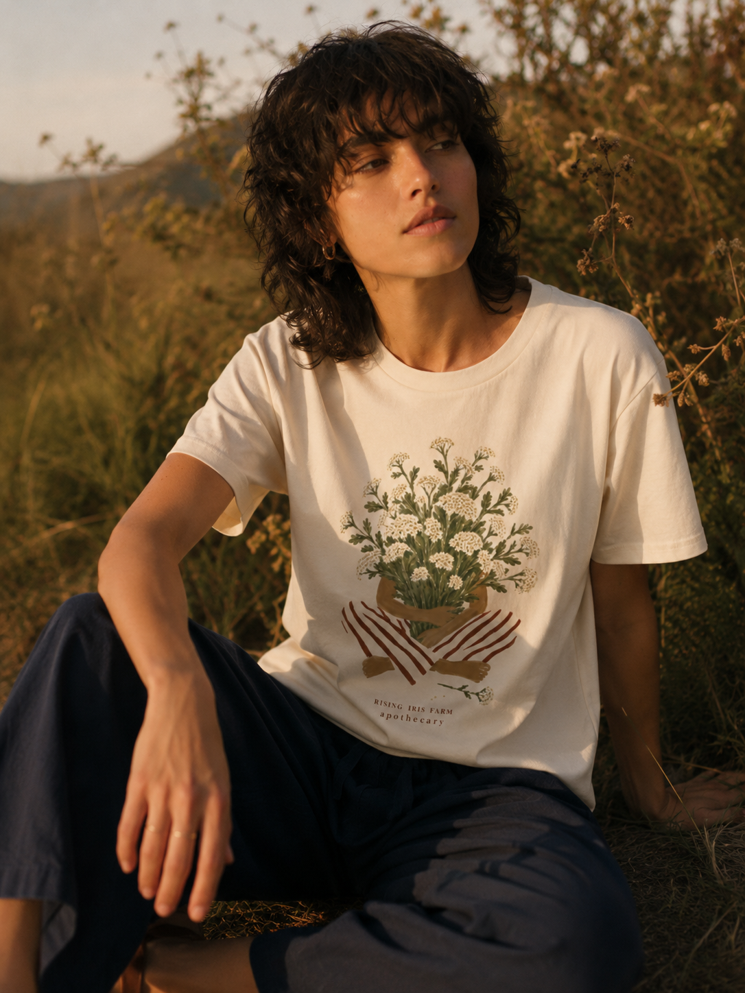Organic Rising Iris Farm Yarrow Tee